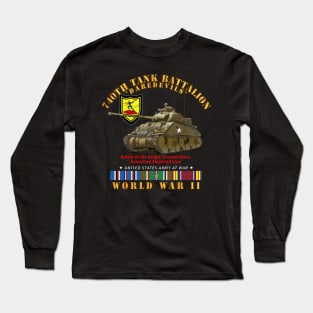 740th Tank Battalion - Daredevils w Tank WWII  EU SVC Long Sleeve T-Shirt